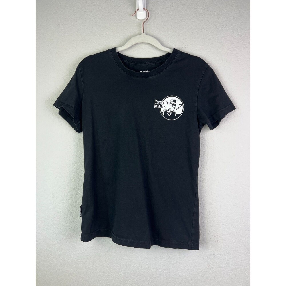 Dutch Bros Coffee Dutch Mafia T-Shirt Adult Medium Black Cotton Graphic Tee